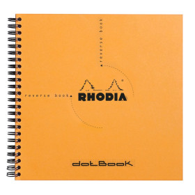 Reverse book Rhodia Classic RI ORANGE 21x21cm 160p dot détachables 80g