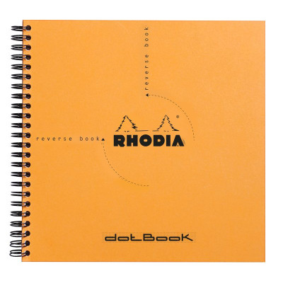 Reverse book Rhodia Classic RI ORANGE 21x21cm 160p dot détachables 80g
