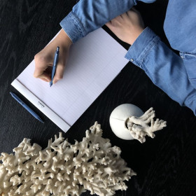 Bloc agrafé Rhodia WHITE N°19 21x31,8cm 80f ligné +marge 80g