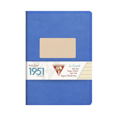 1951 cahier piqué Bleu 14,8x21cm 96p ligné