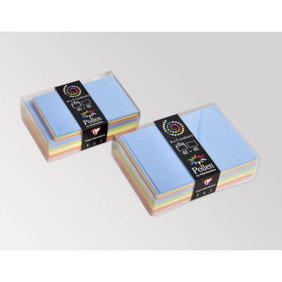 Coffret 40 enveloppes 90x140 + 40 cartes 82x128 Printemps (5 couleurs)