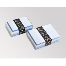 Coffret 40 enveloppes 90x140 + 40 cartes 82x128 Bleu (5 couleurs)