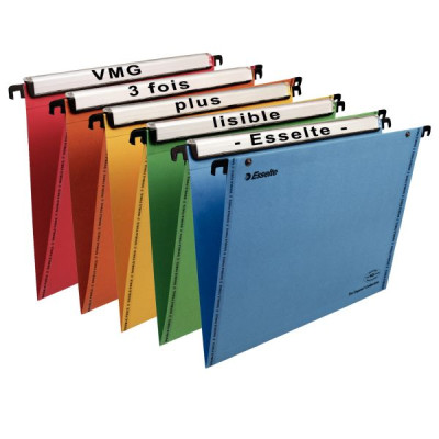 Dossier suspendu Vertical tiroir VMG VisioPlus Esselte, fond V, Boite de 25, Ass