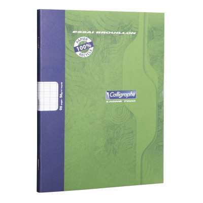 7000, Cahier piqué brouillon 17x22 96p séyès 56g 100% recyclé