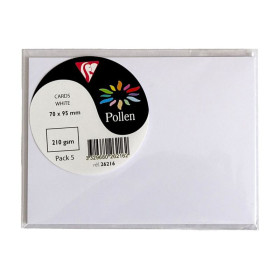 Sachet de 5 cartes Pollen 70x95 blanc