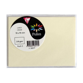 Sachet de 5 cartes Pollen 70x95 ivoire
