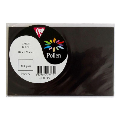 Sachet de 5 cartes Pollen 82x128 noir