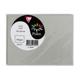 Sachet de 5 cartes Pollen 70x95 argent