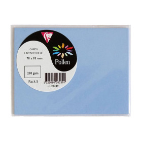 Sachet de 5 cartes Pollen 70x95 bleu lavande