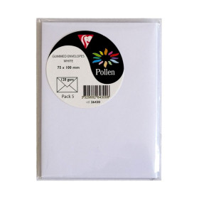 Sachet de 5 enveloppes Pollen 75x100 blanc