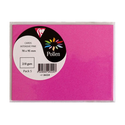 Sachet de 5 cartes Pollen 70x95 fuchsia