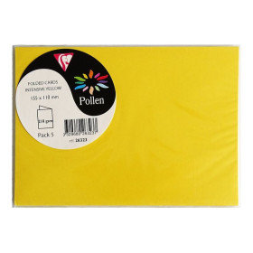 Sachet de 5 cartes pliées Pollen 110x155 soleil