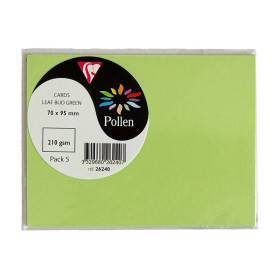 Sachet de 5 cartes Pollen 70x95 vert bourgeon
