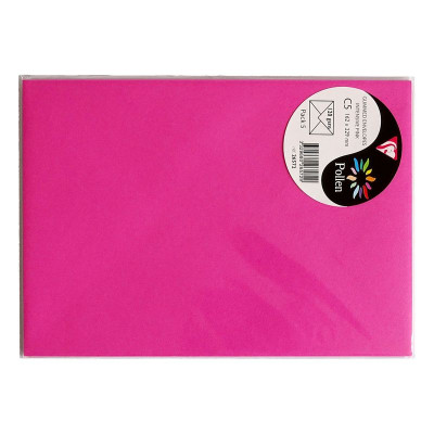 Sachet de 5 enveloppes Pollen 162x22 fuchsia