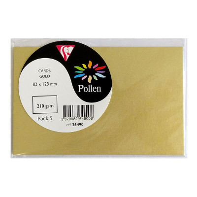 Sachet de 5 cartes Pollen 82x128 or
