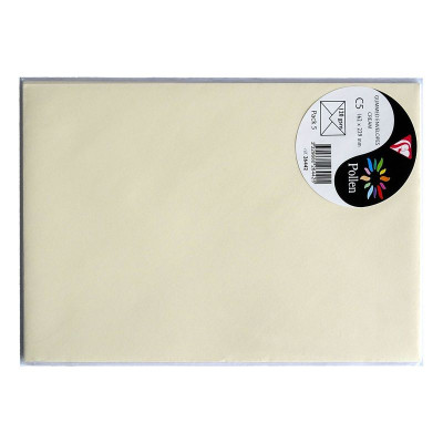 Sachet de 5 enveloppes Pollen 162x22 ivoire