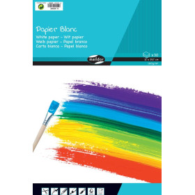 Bloc 1er prix feutres et peintures blanc, 160g 30 feuilles A4