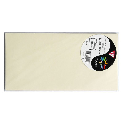 Sachet de 5 enveloppes Pollen 110x220 ivoire