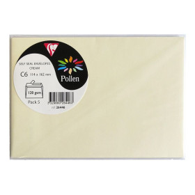 Sachet de 5 enveloppes Pollen 114x162 ivoire