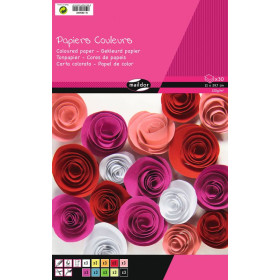 Bloc 1er prix, 30 feuilles papier couleur 120g A4 assortis