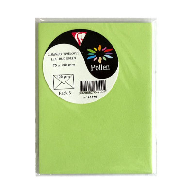 Sachet de 5 enveloppes Pollen 75x100 vert bourgeon