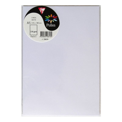 Sachet de 5 cartes Pollen 148x210 blanc