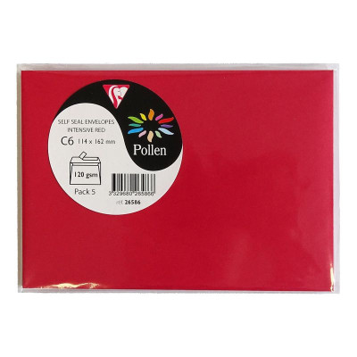 Sachet de 5 enveloppes Pollen 114x162 groseille
