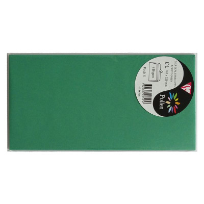 Sachet de 5 enveloppes Pollen 110x220 vert sapin