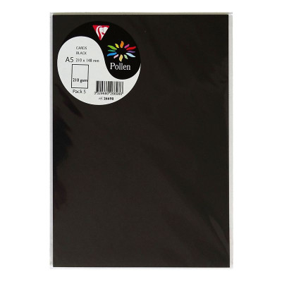 Sachet de 5 cartes Pollen 148x210 noir