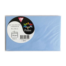 Sachet de 5 enveloppes Pollen 90x140 bleu lavande
