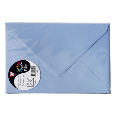 Sachet de 5 enveloppes Pollen 162x22 bleu lavande