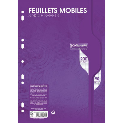 7000, Feuillets mobiles s/film 21x29,7 200p séyès 90g