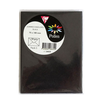 Sachet de 5 enveloppes Pollen 75x100 noir