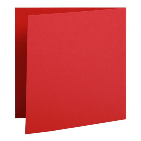 Paquet de 25 cartes pliée Pollen 135x135 rouge groseille