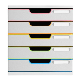 MODULO A4 5 tiroirs blanc/arlequin/blanc