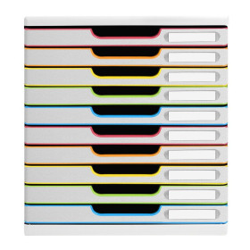 MODULO A4 10 tiroirs blanc/arlequin/blan