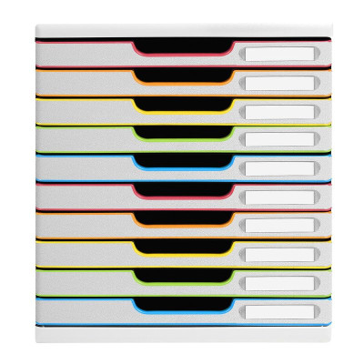 MODULO A4 10 tiroirs blanc/arlequin/blan