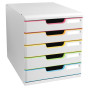 MODULO A4 5 tiroirs blanc/arlequin/blanc