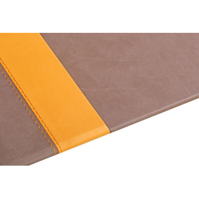 Rhodiarama sous-main rigide simili cuir italien CHOCOLAT 60x40cm