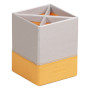 Rhodiarama pot à crayons simili cuir italien SILVER 8x8x11cm