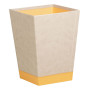 Rhodiarama corbeille à papier simili cuir italien BEIGE 27x27x32cm