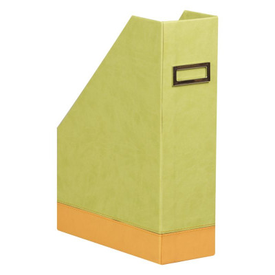 Rhodiarama porte-revues simili cuir italien ANIS 10x25x31cm