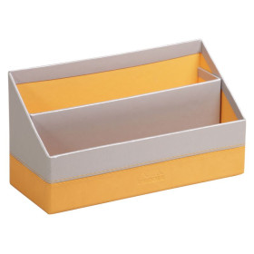 Rhodiarama porte-courrier simili cuir italien SILVER 25x10x14cm