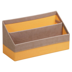 Rhodiarama porte-courrier simili cuir italien TAUPE 25x10x14cm