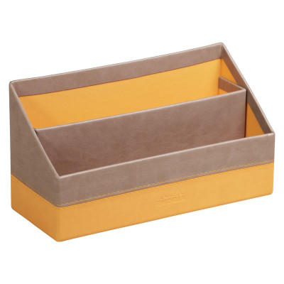 Rhodiarama porte-courrier simili cuir italien TAUPE 25x10x14cm