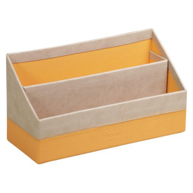 Rhodiarama porte-courrier simili cuir italien BEIGE 25x10x14cm