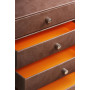 Rhodiarama trieur 4 tiroirs simili cuir italien CHOCOLAT 24,8x32,7x22,8cm