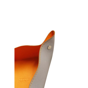 Rhodiarama vide-poche réversible simili cuir italien SILVER 12x12x4,5cm