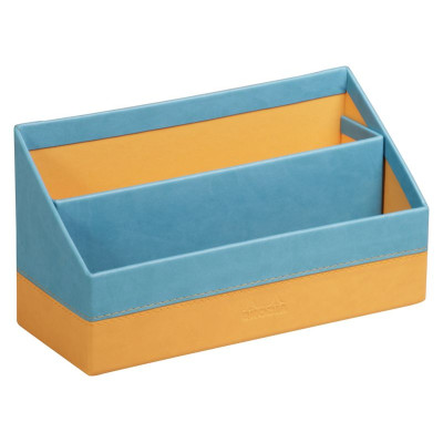 Rhodiarama porte-courrier simili cuir italien TURQUOISE 25x10x14cm