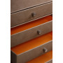 Rhodiarama trieur 4 tiroirs simili cuir italien TAUPE 24,8x32,7x22,8cm